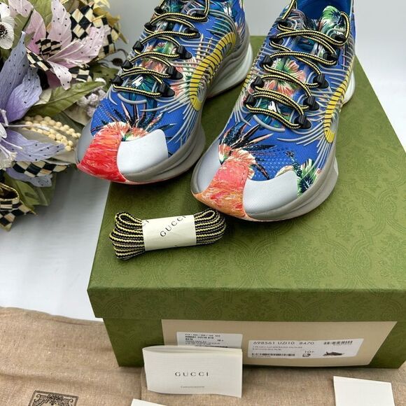 Men’s Gucci blue run low top sneakers size 10.5 made in Italy - Picture 8 of 8